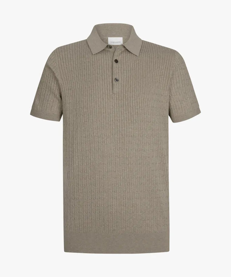 Profuomo - Luxury Ribbed Polo, Beige