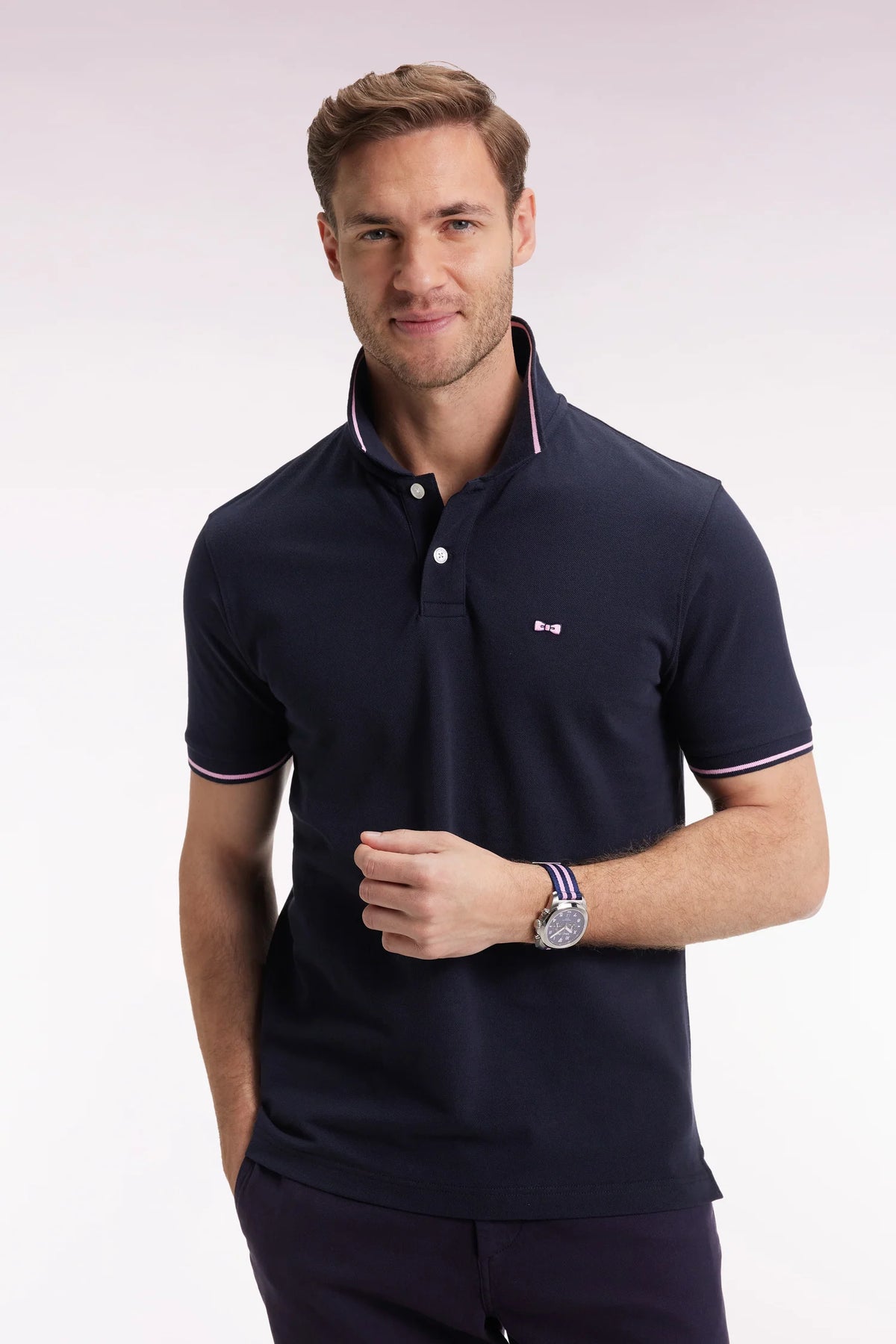 Eden Park - Short-Sleeve Cotton Polo Shirt, Navy