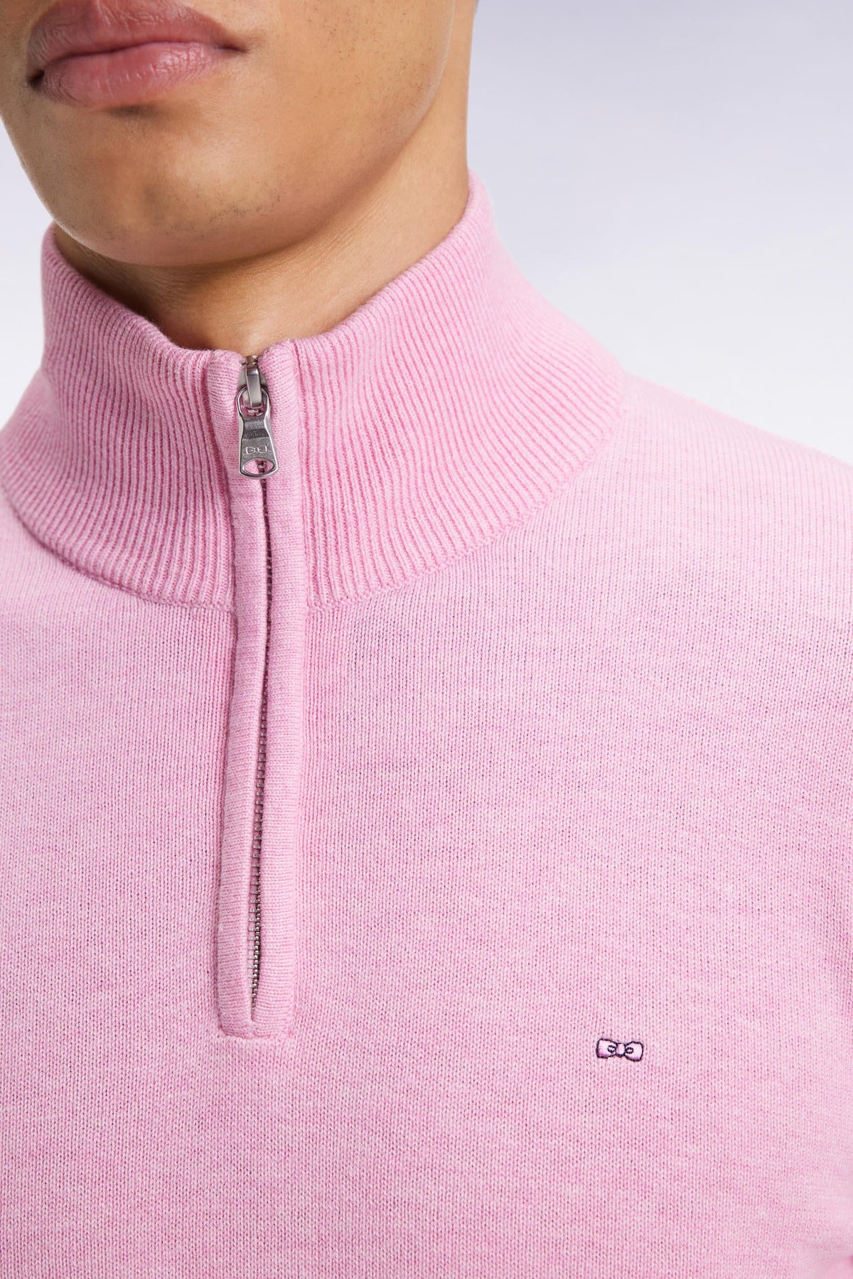 Eden Park - Wool Blend Trucker Neck Quarter-Zip, Pink (3XL Only)