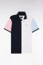 Load image into Gallery viewer, Eden Park - Two-Tone Cotton Polo Shirt, Black &amp; White
