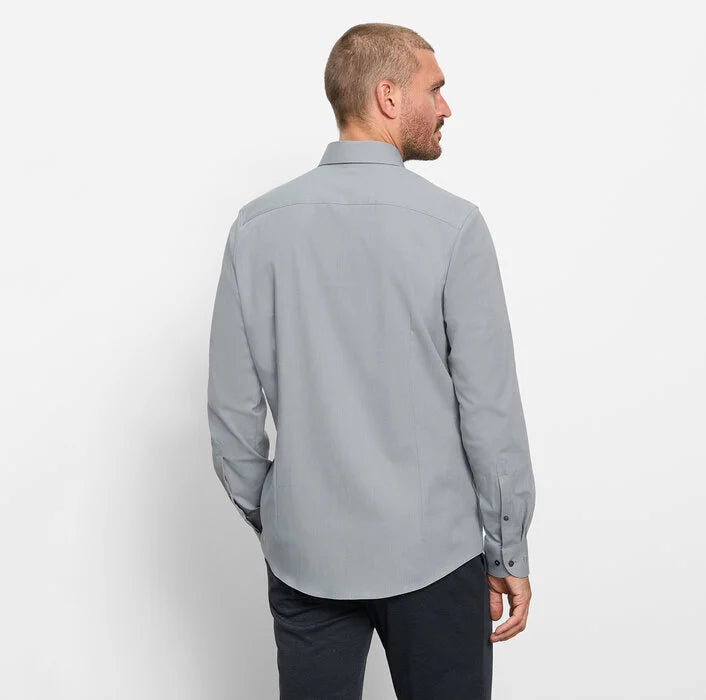 OLYMP - Level Five 24/Seven Body Fit Modern Kent Business Shirt, Muted Green
