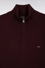 Load image into Gallery viewer, Eden Park - Wool Blend Trucker Neck Quarter-Zip, Burgundy

