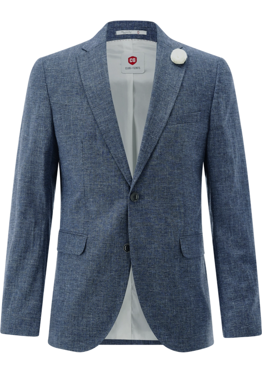 Carl Gross - Paul GC Linen Blend Slim Fit Jacket, Blue