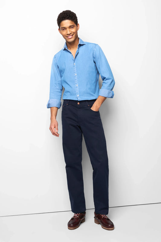 Meyer - M5 Soft Twill Modern Fit Five Pocket, Navy