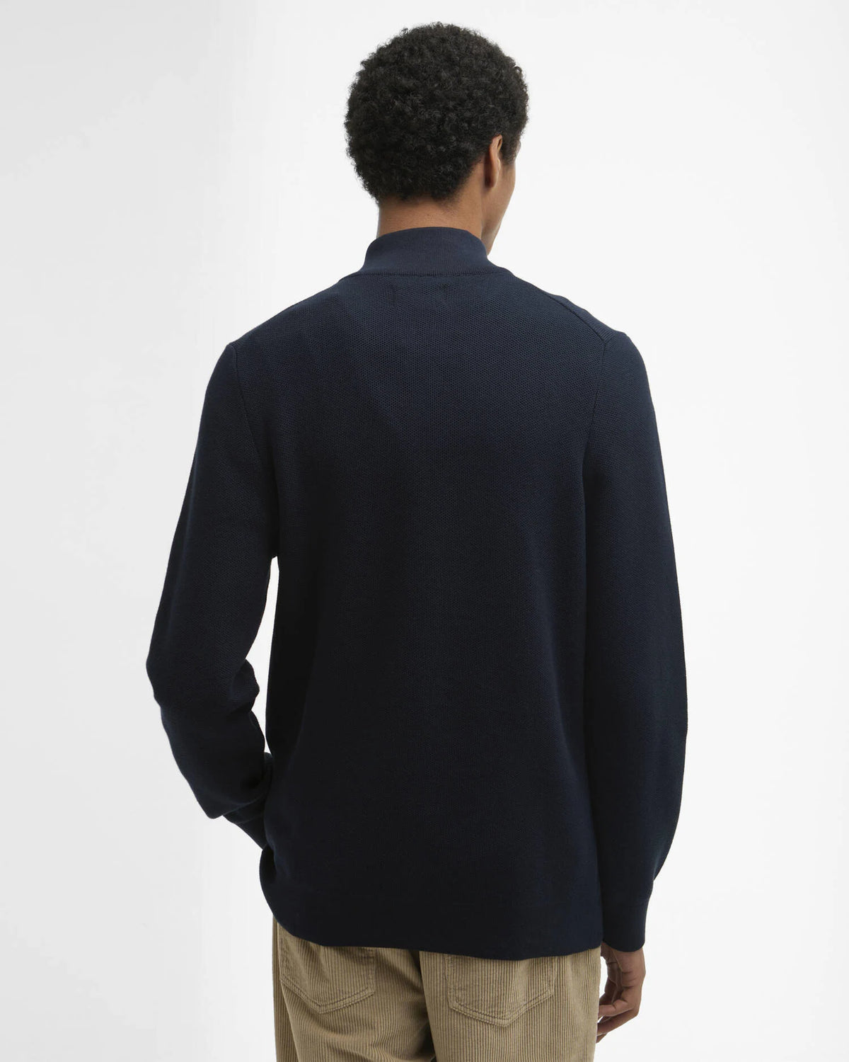 Barbour - Essential Honeycomb Half Zip Sweater, Navy