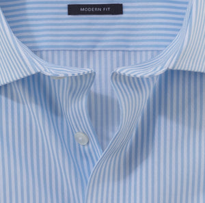 OLYMP - Luxor Business Shirt, Modern Fit, Global Kent, Striped Blue