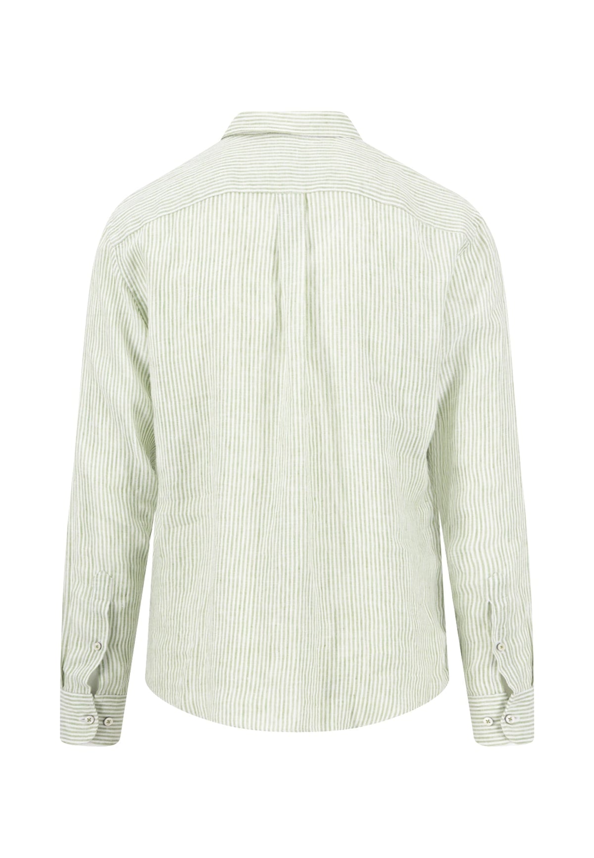 Fynch-Hatton - Linen Striped Button-Down Shirt, Avocado