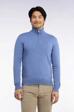 Load image into Gallery viewer, Eden Park - Cotton Trucker Neck Quarter-Zip, Blue (3XL)
