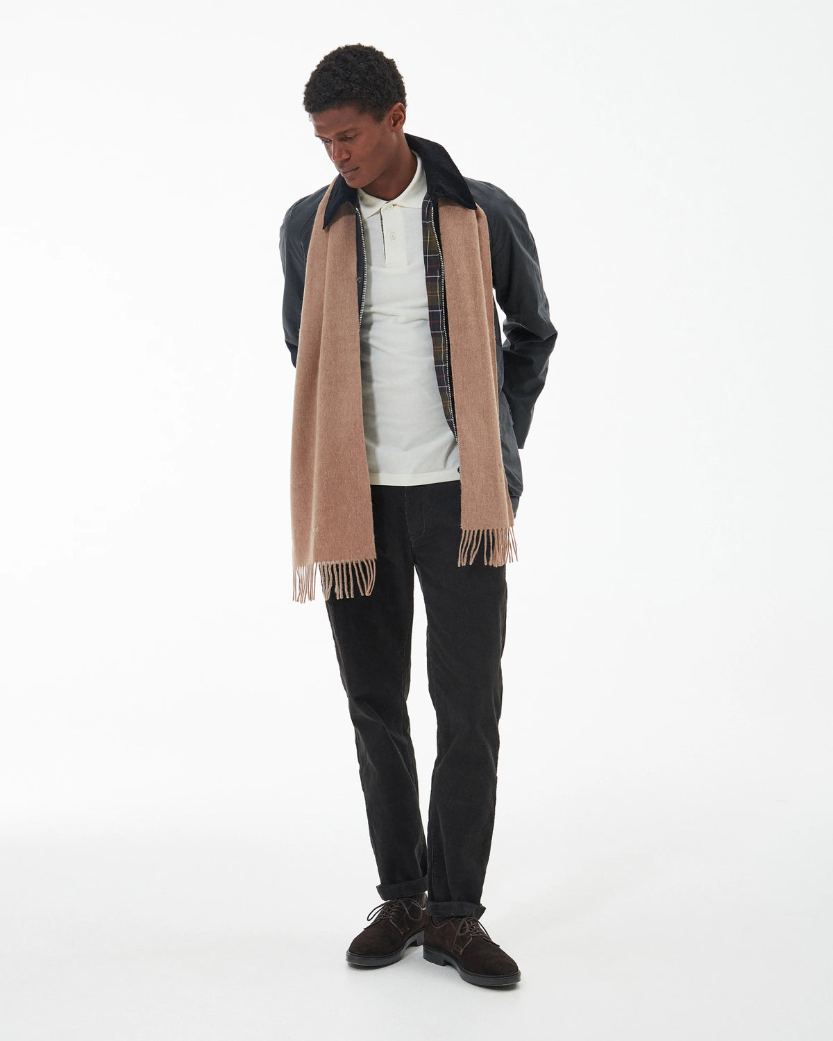 Barbour - Plain Lambswool Scarf, Light Brown