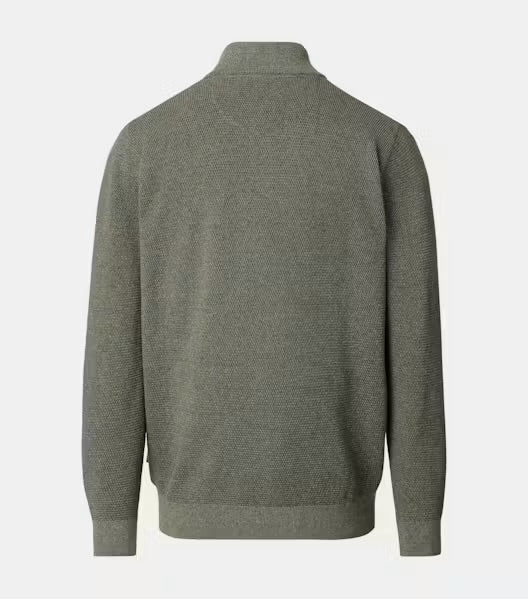 Casa Moda - Knit Troyer Half-Zip Sweater, Moss Green
