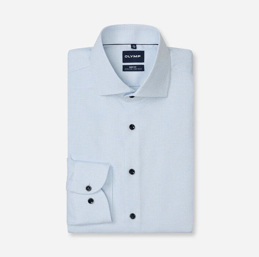 OLYMP - Level Five Body Fit Royal Kent Business Shirt, White Textured