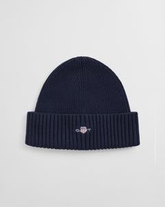 GANT - Cotton Blend Logo Beanie, Marine