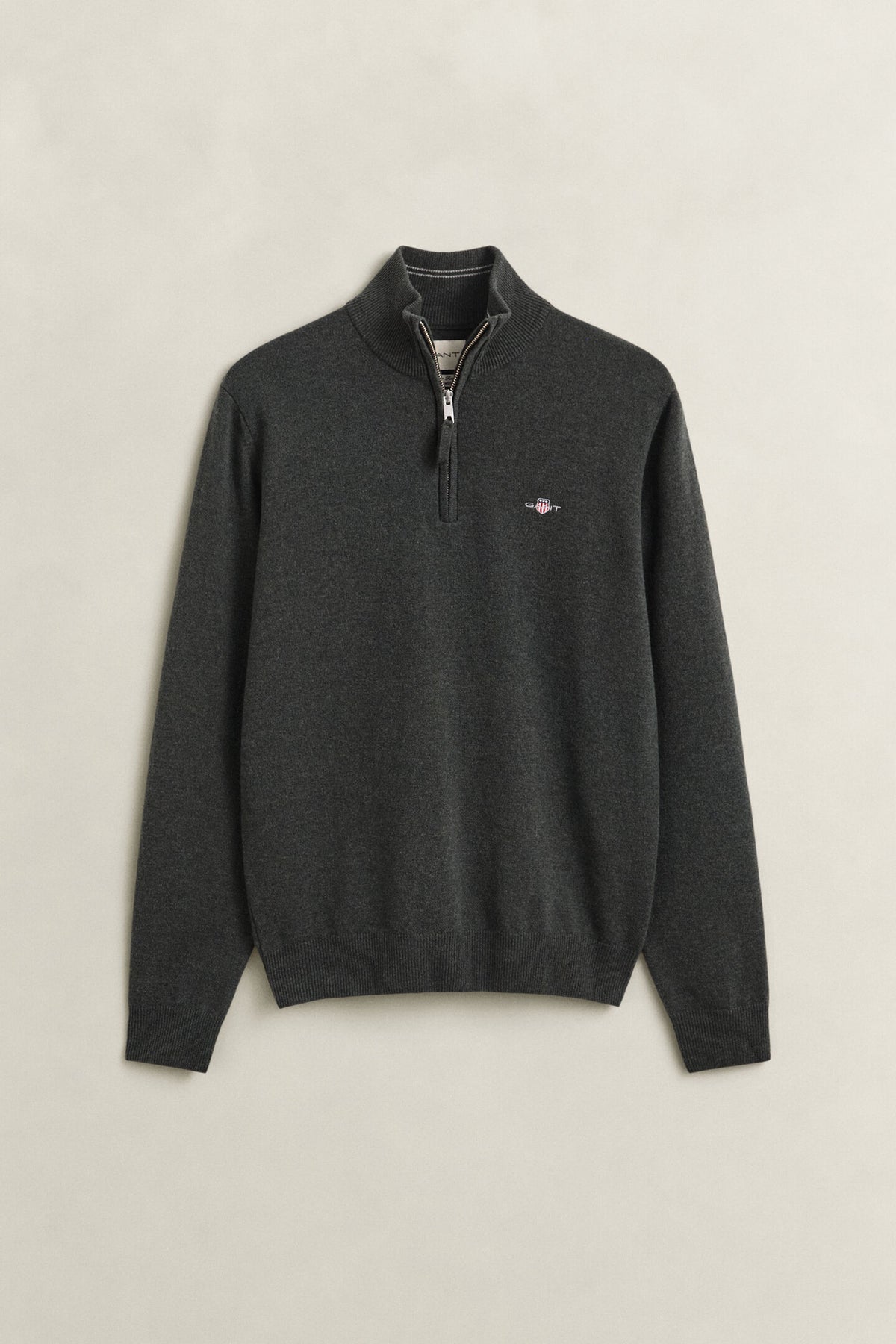 GANT - Superfine Lambswool Half Zip, Dark Moss Green