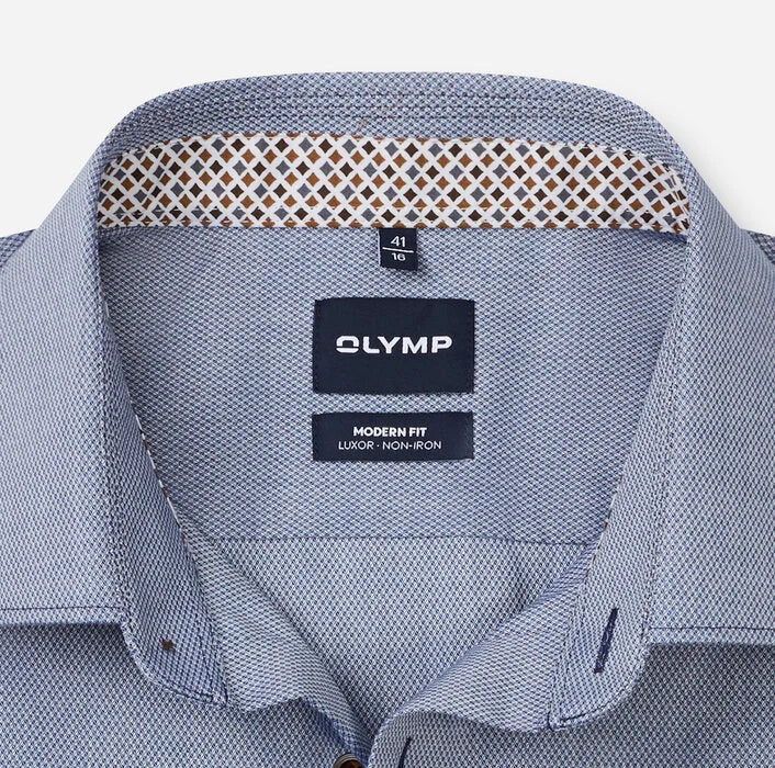 OLYMP - Luxor Modern Fit New Kent Business Shirt, Pale Navy