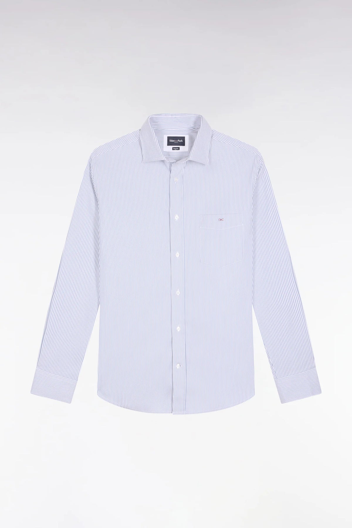 Eden Park - Striped Cotton Straight-Cut Shirt, Blue ( L Only)