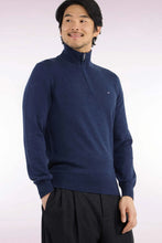 Load image into Gallery viewer, Eden Park - Wool Blend Trucker Neck Quarter-Zip, Blue
