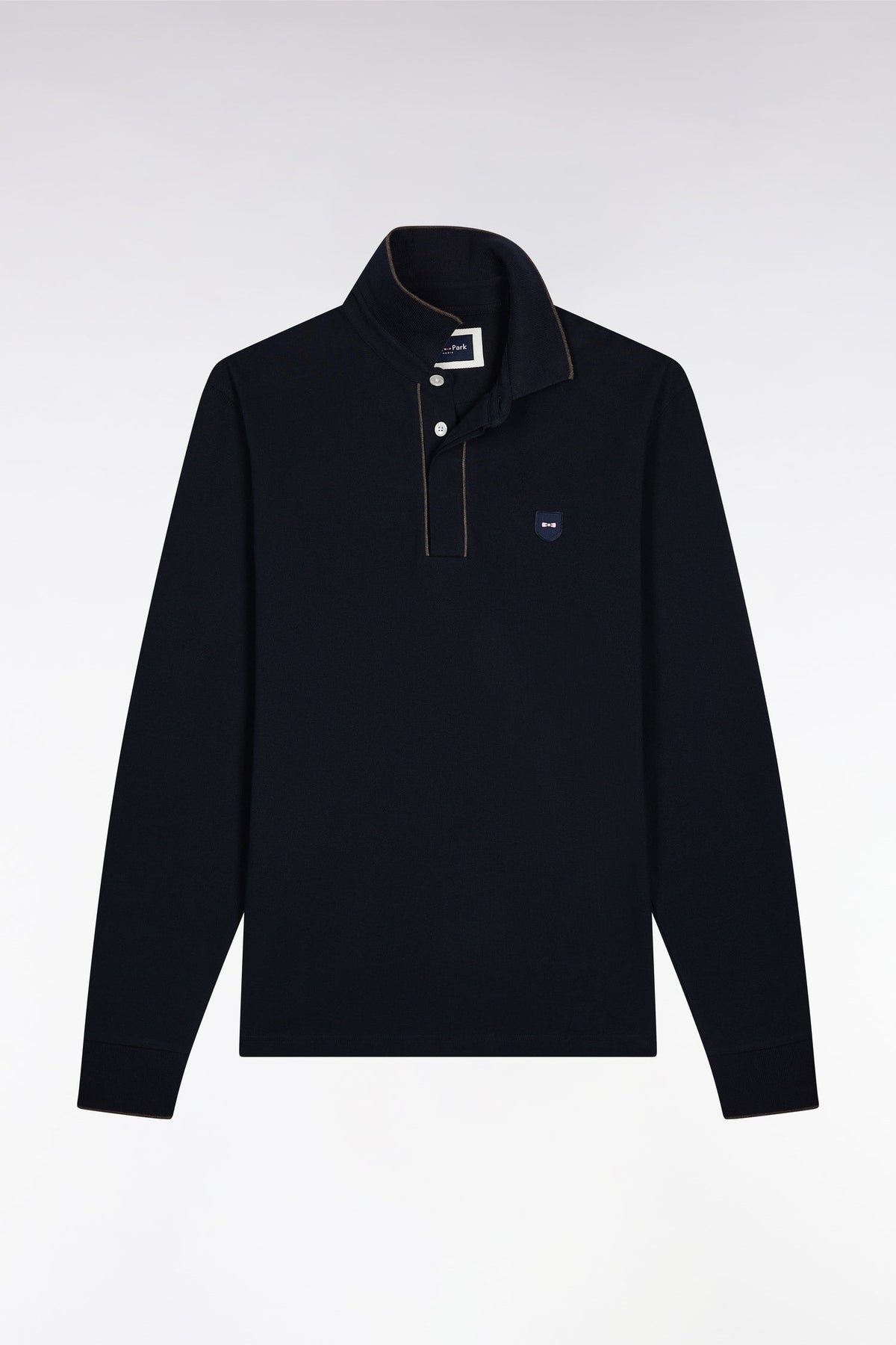 Eden Park - Long-sleeve Cotton Polo Shirt, Navy