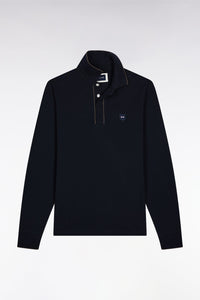 Eden Park - Long-sleeve Cotton Polo Shirt, Navy