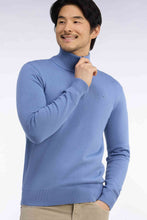 Load image into Gallery viewer, Eden Park - Cotton Trucker Neck Quarter-Zip, Blue (3XL)
