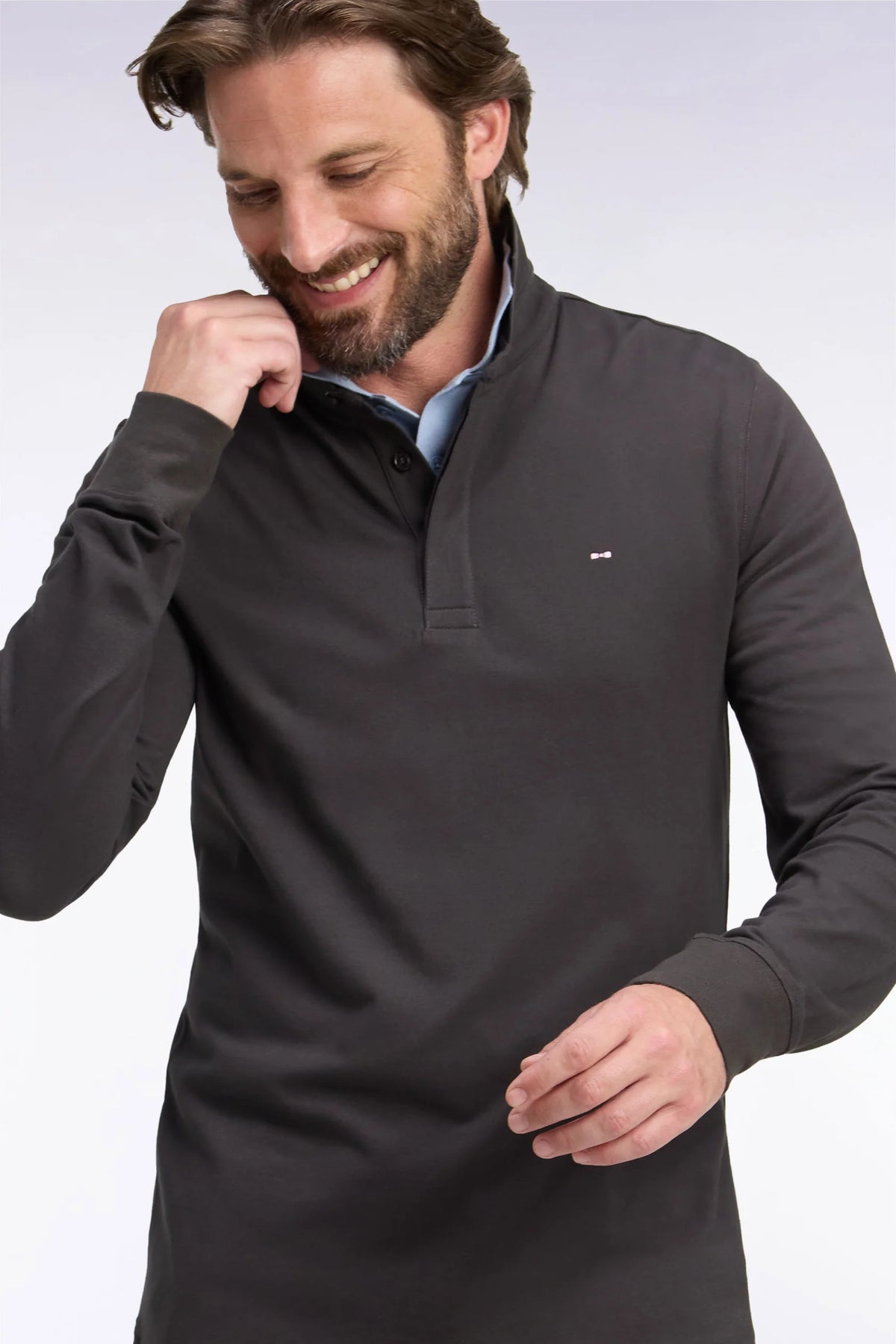 Eden Park - Long Sleeved Stretch Polo, Brown