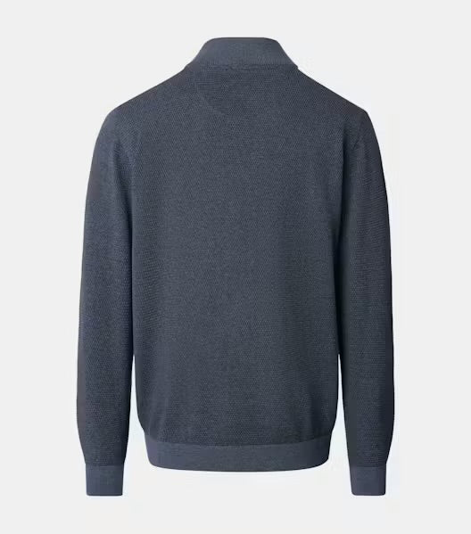 Casa Moda - Knit Troyer Half-Zip Sweater, Silver Blue