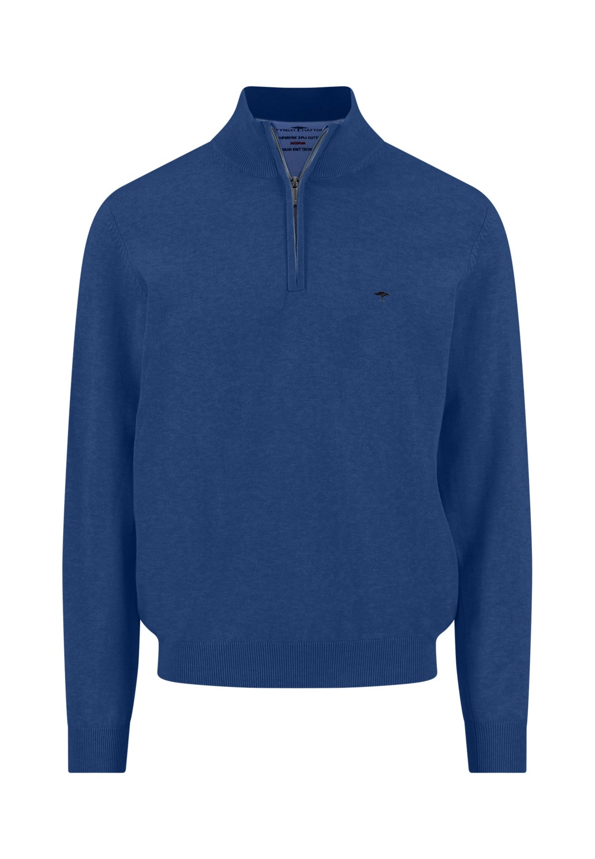 Fynch-Hatton - Knitted Cotton Troyer Collar Quarter-Zip, Midnight