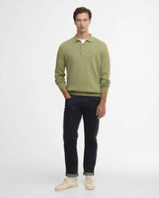 Load image into Gallery viewer, Barbour - Pima Cotton Long Sleeve Knitted Polo Shirt, Laurel Green
