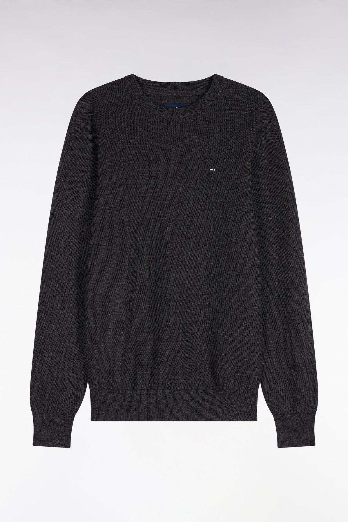 Eden Park - Honeycomb Cotton Round Neck, Dark Grey