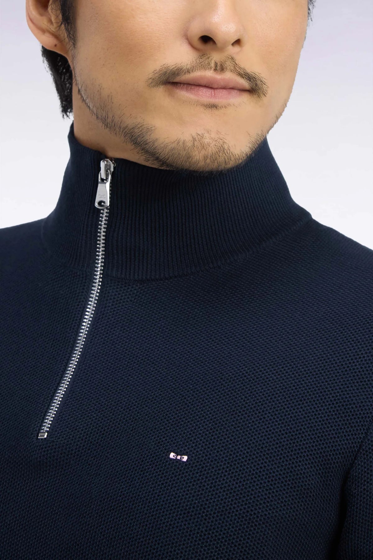 Eden Park - Honeycomb Cotton Quarter-Zip, Navy
