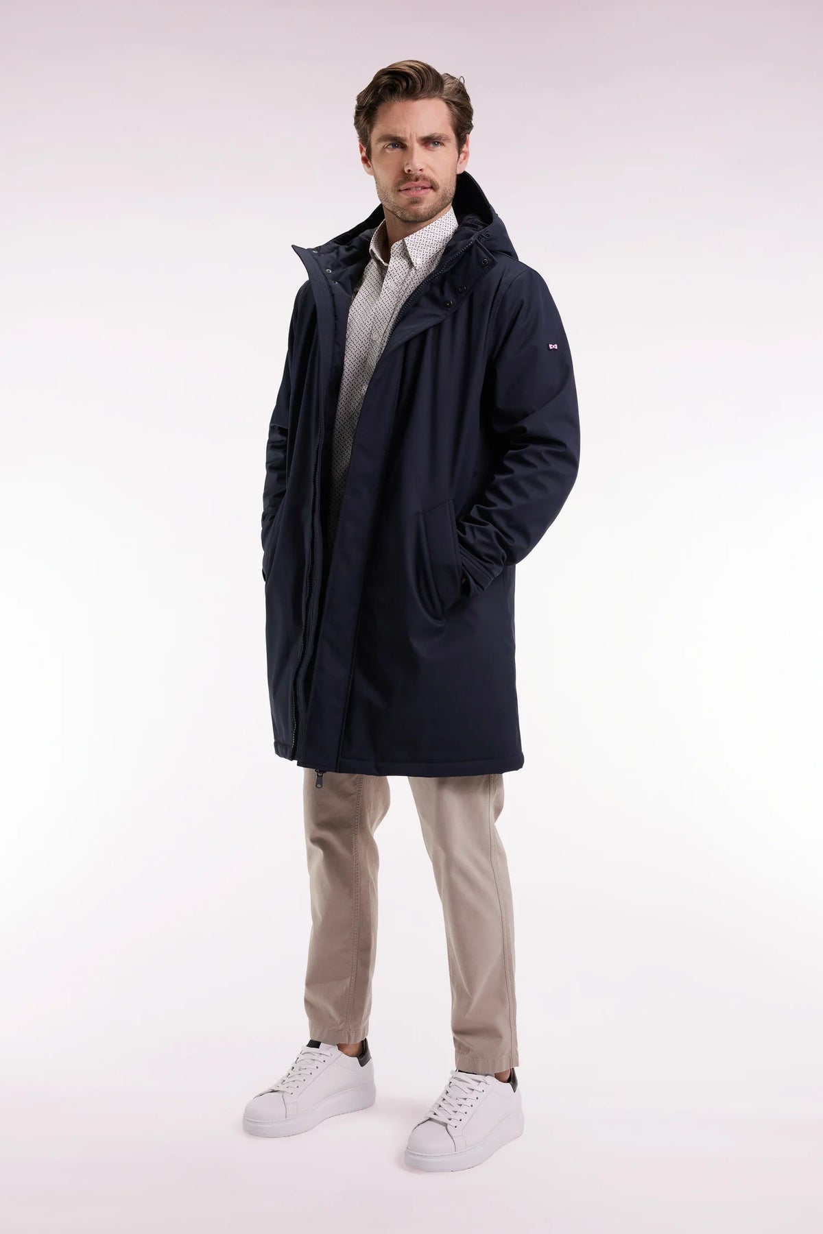 Eden Park - Long Nylon Parka, Navy