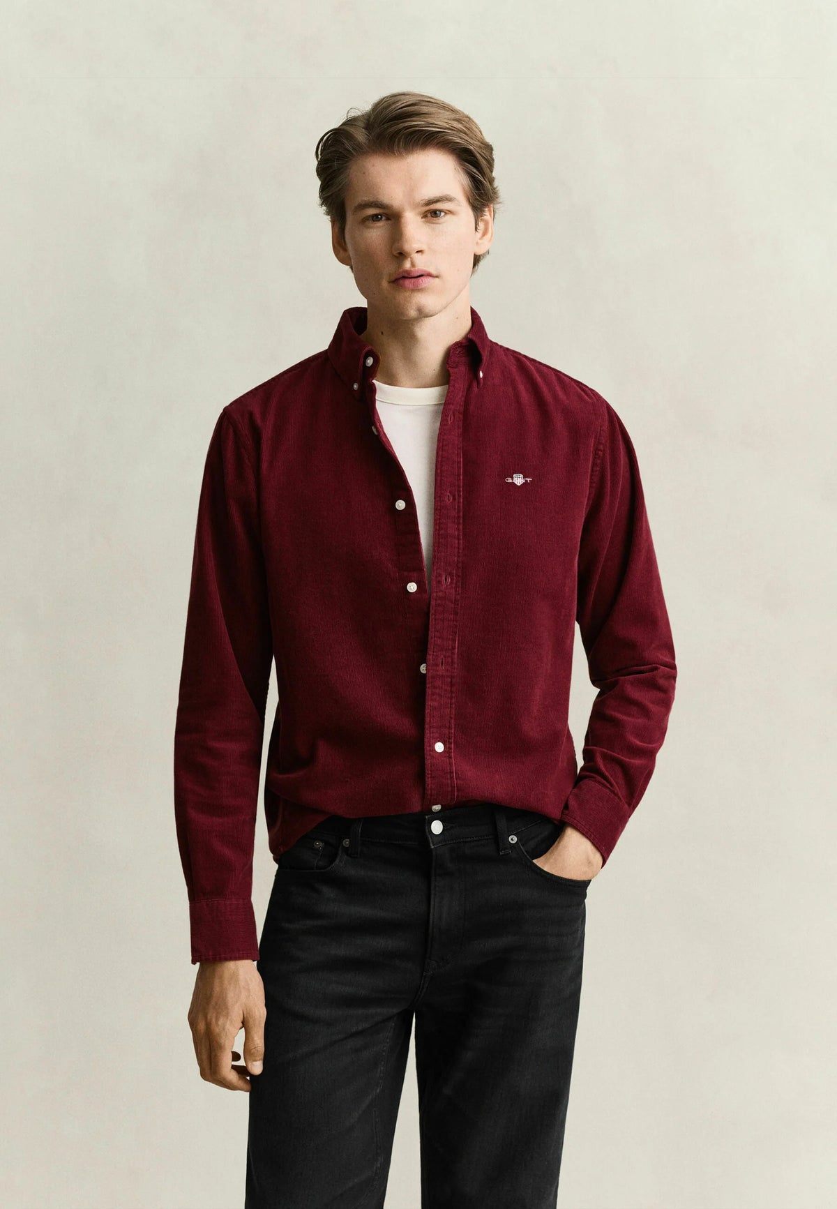 GANT - Cotton Regular Fit Corduroy Shirt, Deep Grape Wine