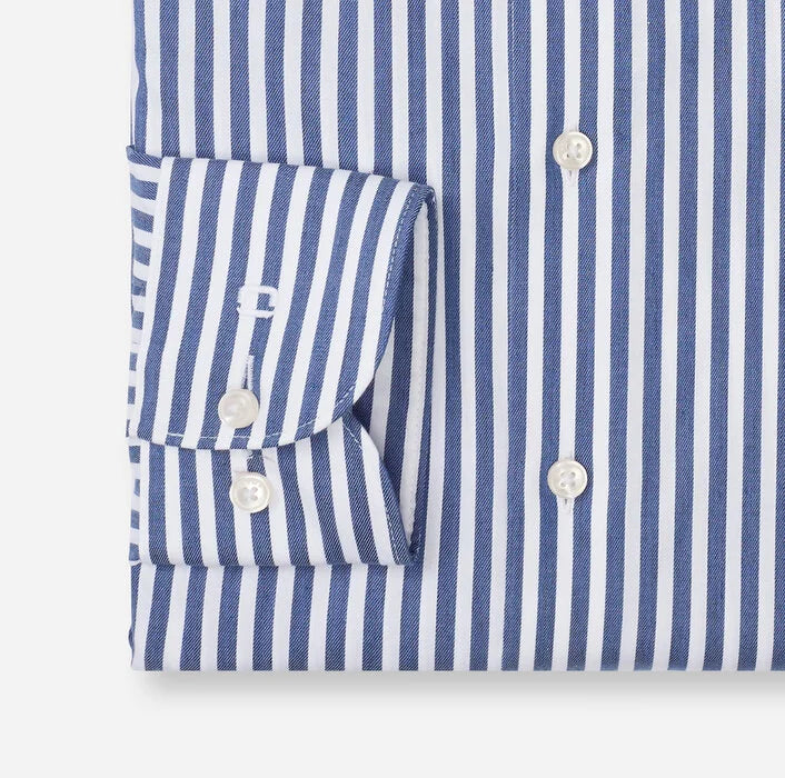 OLYMP - Luxor Modern Fit New Kent Business Shirt, Navy Stripe