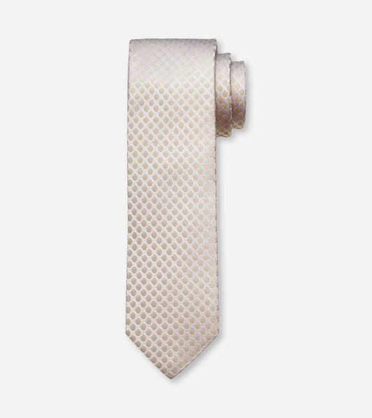 Olymp- Silk Pokadot Tie, Nautral