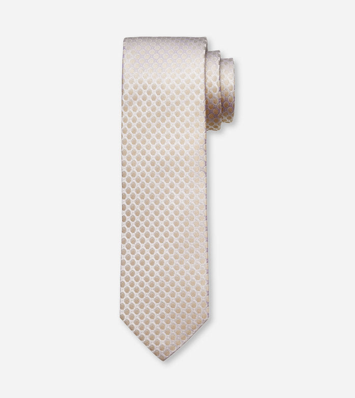 Olymp- Silk Pokadot Tie, Nautral