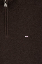 Load image into Gallery viewer, Eden Park - Wool Blend Trucker Neck Quarter-Zip, Brown
