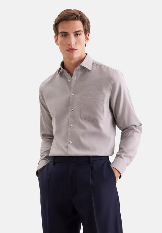 Seidensticker - Regular Fit Business Shirt, Brown Structure
