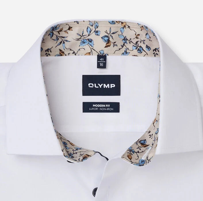 OLYMP -Luxor Modern Fit Global Kent Business Shirt, White