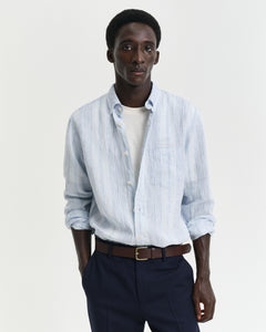 GANT - Reg Linen Linen Stripe Shirt, Capri Blue