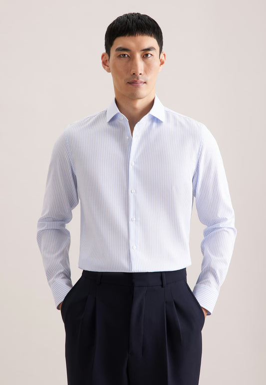 Seidensticker - Slim Fit Business Shirt, Striped Light Blue