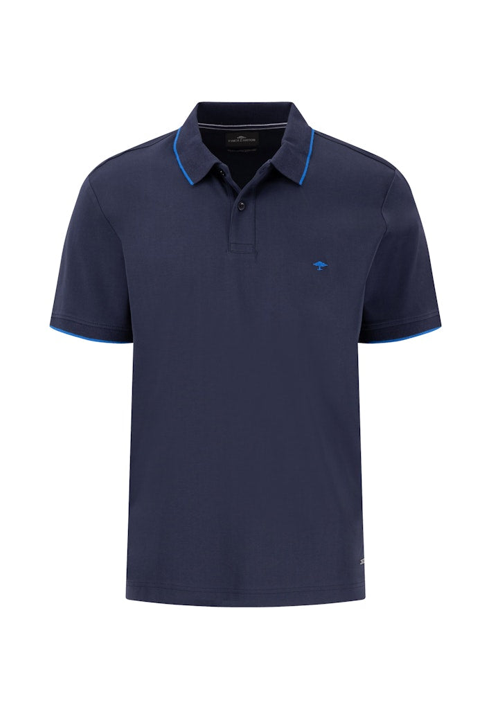 Fynch Hatton - Interlock Cotton Polo, Navy