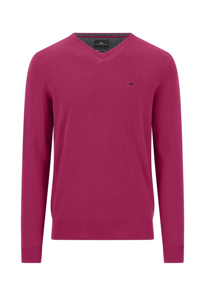 Fynch-Hatton - Merino Cashmere V-Neck, Grape