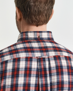 GANT - Reg Windblown Flannel Check Shirt, Modern Rust