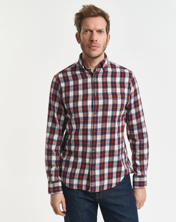 Gant - Reg Windblown Flannel Check Shirt, Modern Rust