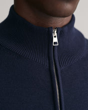 Load image into Gallery viewer, GANT - Casual Cotton Zip Cardigan, Evening Blue
