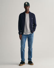 Load image into Gallery viewer, GANT - Casual Cotton Zip Cardigan, Evening Blue

