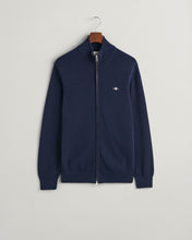 Load image into Gallery viewer, GANT - Casual Cotton Zip Cardigan, Evening Blue

