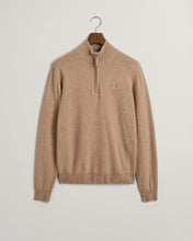 Load image into Gallery viewer, GANT- Superfine Lambswool Half Zip, Sand Melange
