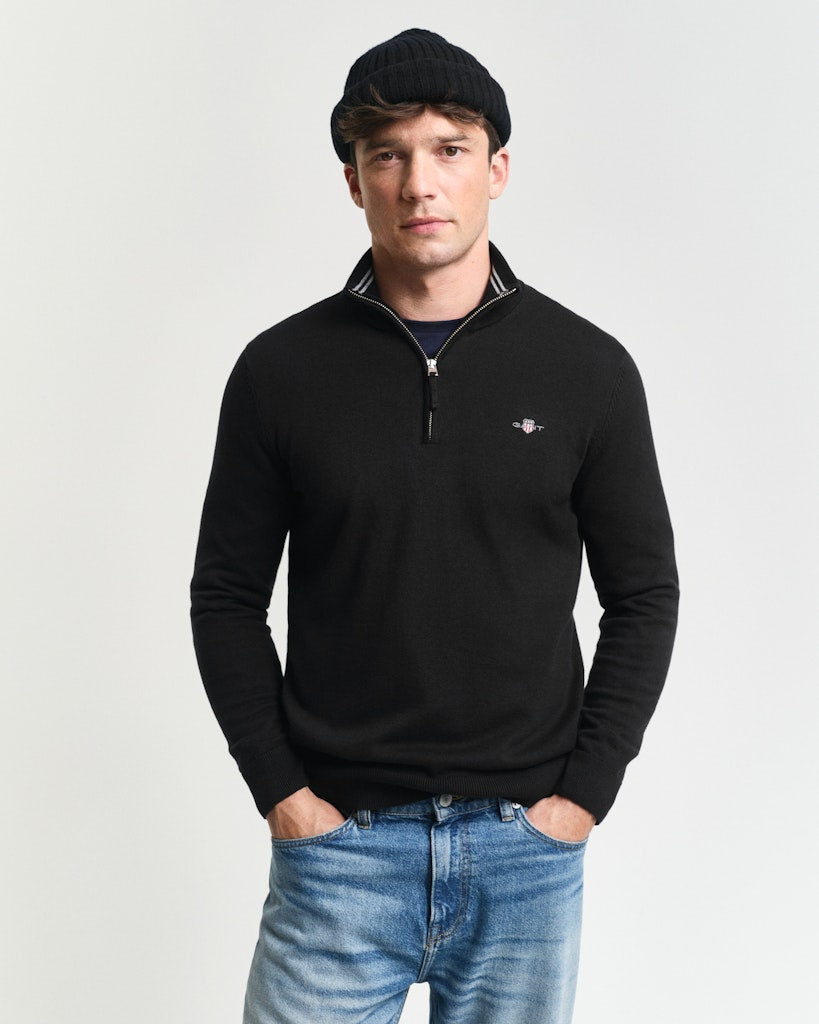 Gant - Classic Cotton Half Zip, Black