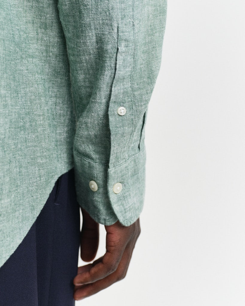 GANT - Regular Fit Cotton Linen Shirt, Woody Green