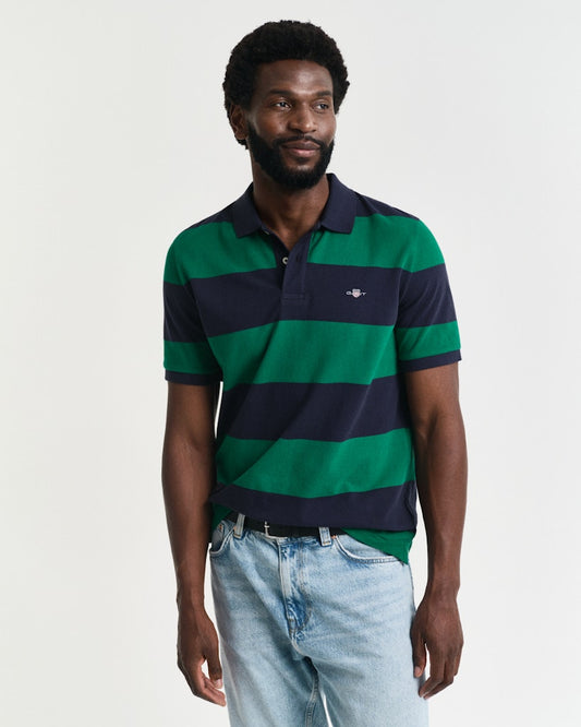 GANT - Block Stripe Polo, Deep Green